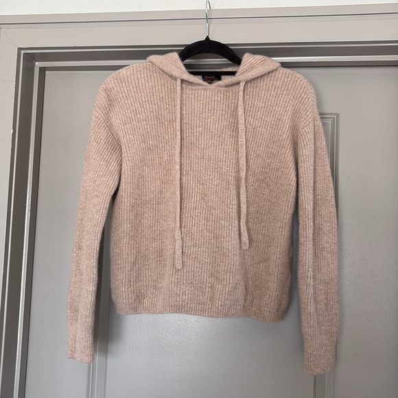 Quince Mongolian Cashmere Fisherman Pullover Hoodie in Oatmeal - Picture 5 of 7